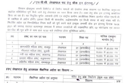 Feature image FPC Balrampur Accountant Vacancy 2025