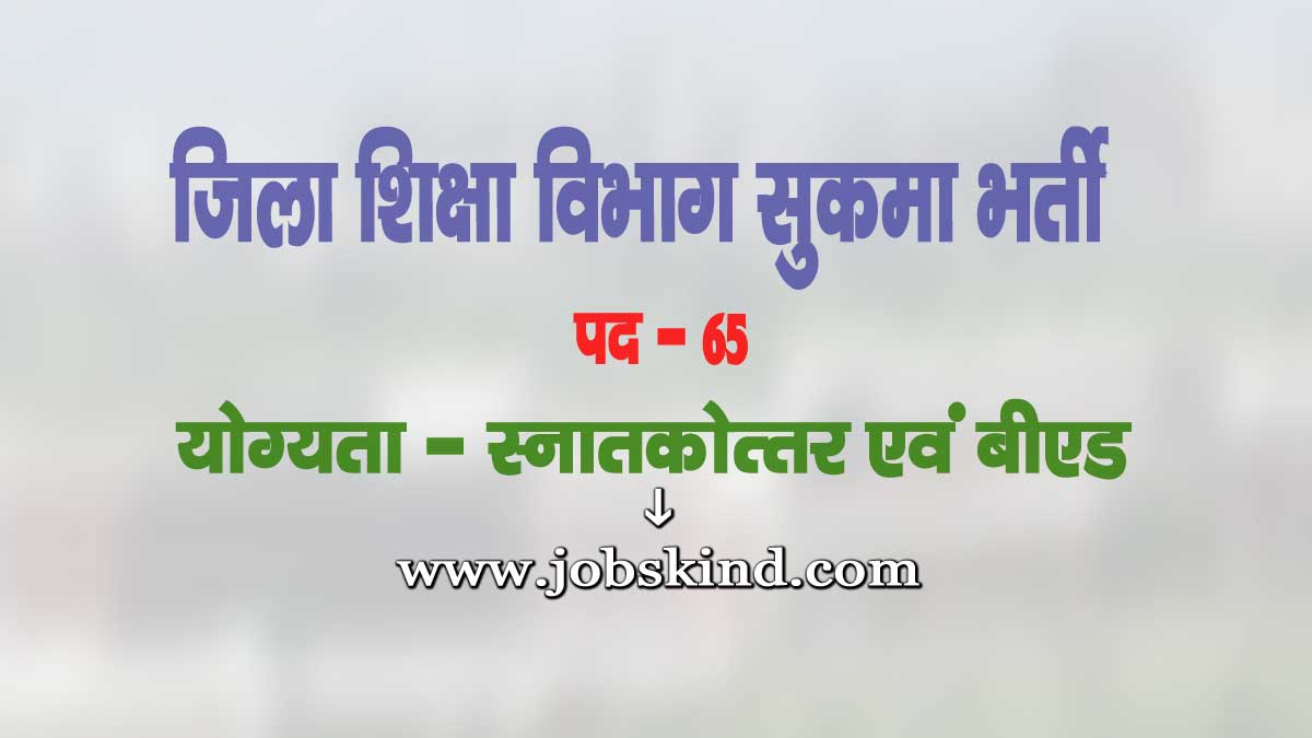 DEO Sukma Vacancy 2025