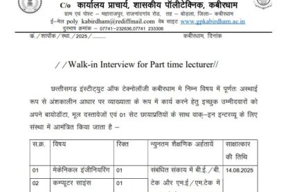 Feature image CG IT College Kabirdham Vacancy 2025