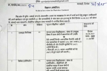 Feature image Polytechnic College Gaurela Pendra Marwahi Vacancy 2025